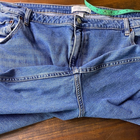 Abercrombie Fitch Curve Love The Mom High Rise Blue Jeans Women's Size 36/22 - Picture 8 of 11